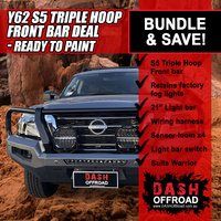 Y62 S5 Triple Hoop Front Bar Bundle - To paint